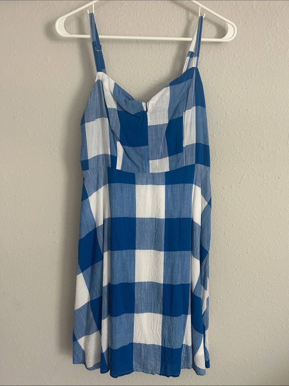 Old Navy Blue and White Gingham Slip Dress